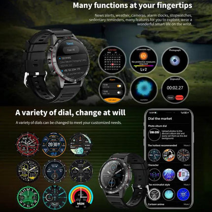 HAMTOD 1.6 Inch Waterproof Smartwatch for Calls and Daily Fitness Monitoring