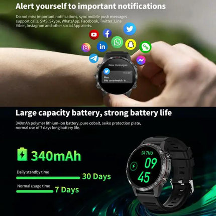HAMTOD 1.6 Inch Waterproof Smartwatch for Calls and Daily Fitness Monitoring