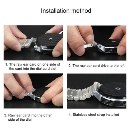 22mm Three Flat Buckle For Samsung Gear S2 Classic Smart Watch Butterfly Buckle 3 Beads Stainless Steel Watchband