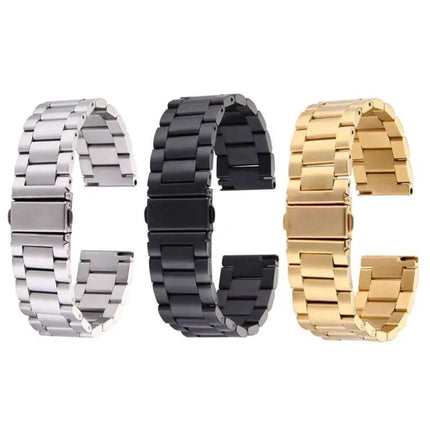 22mm Three Flat Buckle For Samsung Gear S2 Classic Smart Watch Butterfly Buckle 3 Beads Stainless Steel Watchband