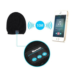 Casque Bluetooth tricoté à texture carrée, bonnet d'hiver chaud avec micro pour garçon, fille et adultes