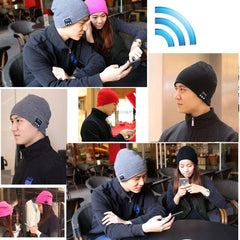 Knitted Bluetooth Beanie Hat with Mic - Cozy Winter Headset for All Ages