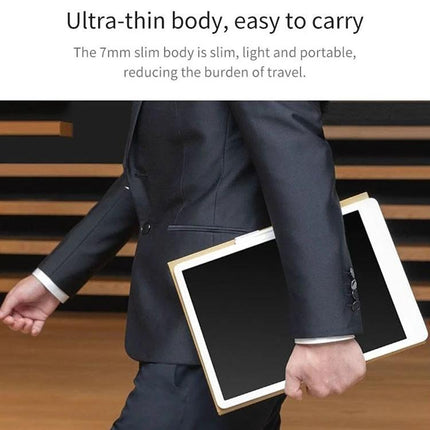 Xiaomi Mijia 20-Inch Electronic Handwriting Tablet with Pen held by person in suit showing ultra-thin portable design