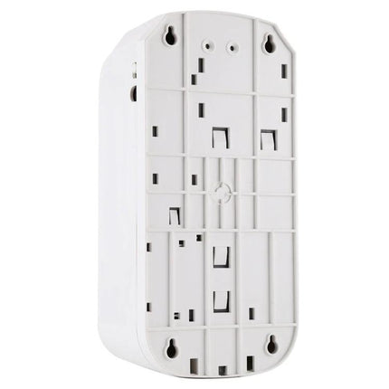 Automatic Touch-Free Dispenser for Daily Home Sanitizing Routines white wall-mounted dispenser back view showing mounting slots and battery compartment