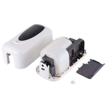 Automatic Touch-Free Dispenser for Daily Home Sanitizing Routines shown disassembled with internal reservoir and cover