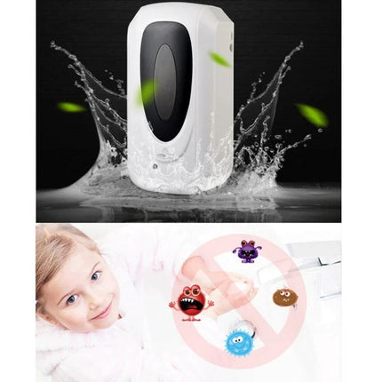 Automatic Touch-Free Dispenser for Daily Home Sanitizing Routines white wall-mounted sanitizer dispensing near sink and child-safe image