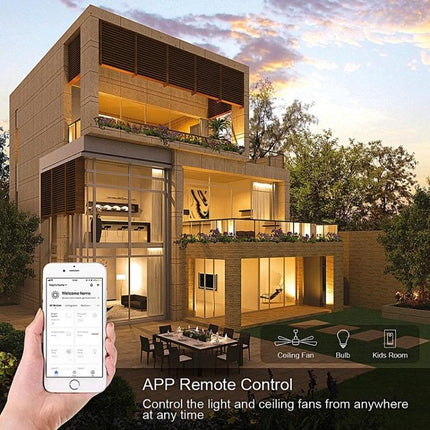 Wireless Touch Wall Switch for Smart Home Lighting, US Plug controlling outdoor and indoor home lights via mobile app