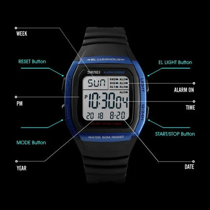 SKMEI Fashionable Waterproof Digital Watch for Outdoor Activities | Syndmart