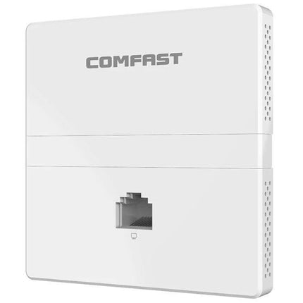 Alt Tag: COMFAST CF-E538AC V2 Indoor Wall Mounted WiFi Access Point white dual-band wall-mounted unit with Ethernet port