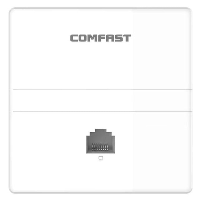 COMFAST CF-E538AC V2 Indoor Wall Mounted WiFi Access Point white wall-mounted access point with Ethernet port and COMFAST logo