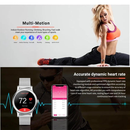 Essential Smart Watch for Daily Activity Tracking - sleek fitness watch showing steps, heart rate and smartphone app for running and workouts