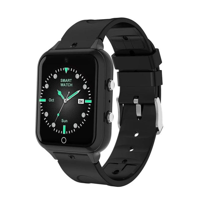 Daily Bracelet for Everyday Health and Activity Tracking - black smartwatch with heart rate, step and call features on silicone band