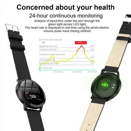 Keep track of daily activities with a practical smartwatch showing heart rate graph, sleep and step monitoring, iOS and Android notifications