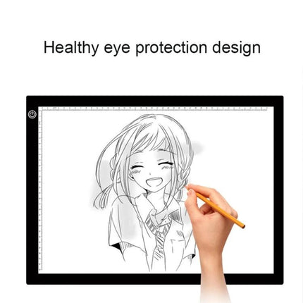 A3 Dimmable Acrylic Sketchpad for Drawing and Tracing showing hand sketching anime character on illuminated acrylic surface
