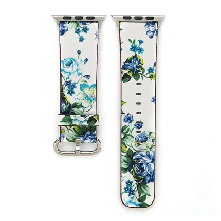 Floral Leather Apple Watch Band Compatible 42/44/45/49mm