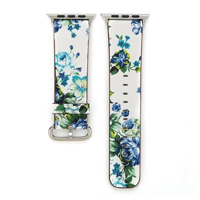 Floral Leather Apple Watch Band Compatible 42/44/45/49mm
