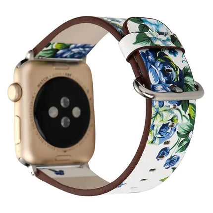 Floral Leather Apple Watch Band Compatible 42/44/45/49mm