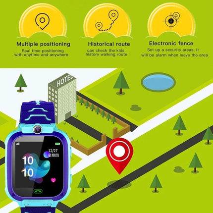 Children's Smartwatch for Everyday Kid Safety Monitoring with GPS tracking map icon and geofence features