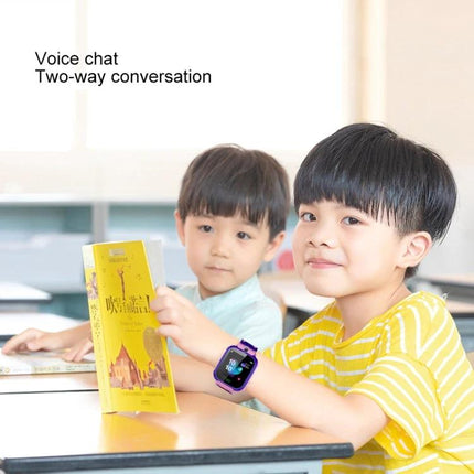 Children's Smartwatch for Everyday Kid Safety Monitoring on a young boy in class showing GPS and two-way voice chat features