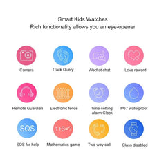 Kiddie Smartwatch Q120 - 1.44" Color Display, IP67 Waterproof, GPS Tracking, Two-Way Calling, SOS Feature, and Voice Monitoring for Ages 3-12