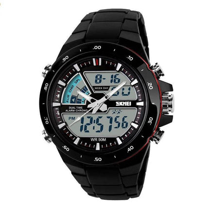 SKMEI Men's Waterproof Outdoor Sports Digital Watch for Daily Use black dual-display waterproof sports watch