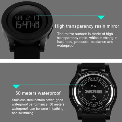 Montre numérique étanche SKMEI pour homme, conçue pour une utilisation en extérieur
