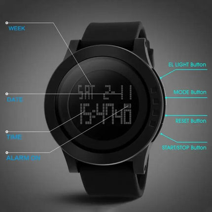 Montre numérique étanche SKMEI pour homme, conçue pour une utilisation en extérieur