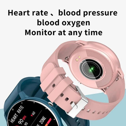 Steel Band Smart Watch for Everyday Health and Activity Tracking - pink and navy watches showing heart rate, blood pressure and SpO2 monitoring