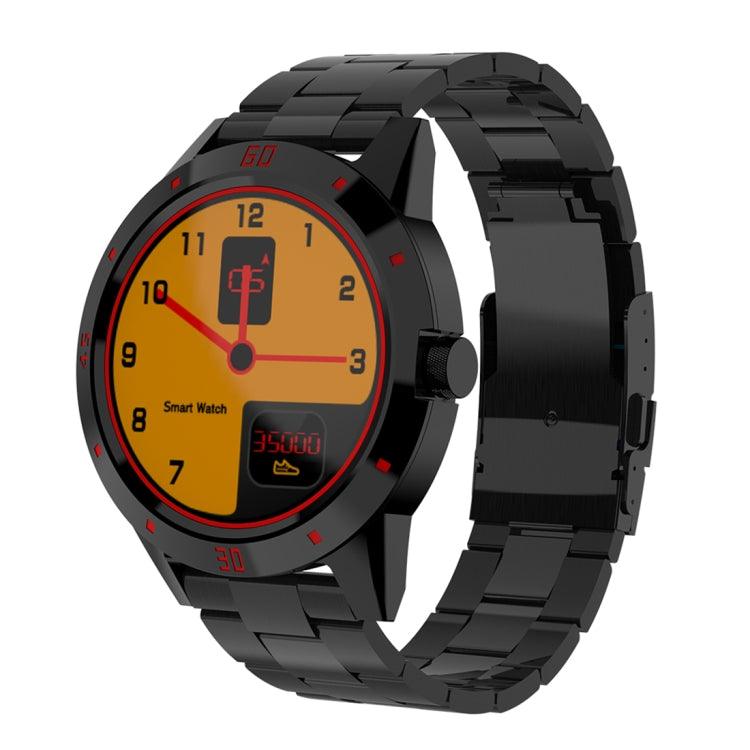 N6 Bluetooth Smart Watch with Heart Rate Monitor and Pedometer - 1.3" TFT Screen, Stainless Steel Band