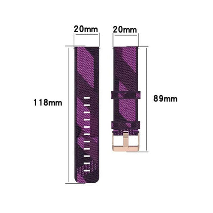 20mm Nylon Stripe Watch Band For Galaxy Watch 42mm