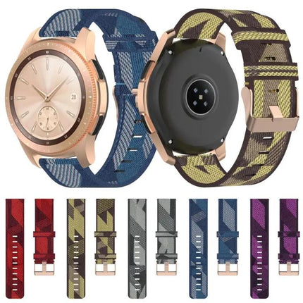 20mm Nylon Stripe Watch Band For Galaxy Watch 42mm