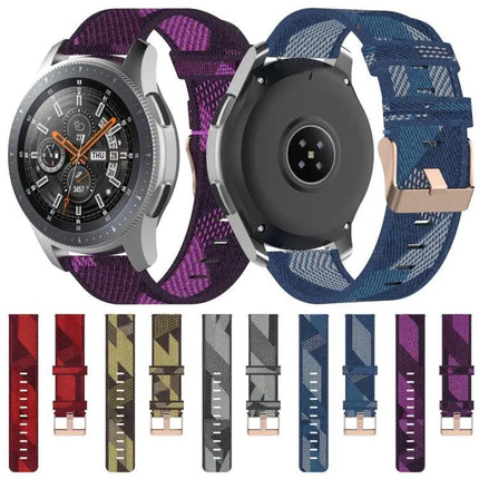 22mm Stripe Nylon Watch Band For Galaxy Watch 46mm