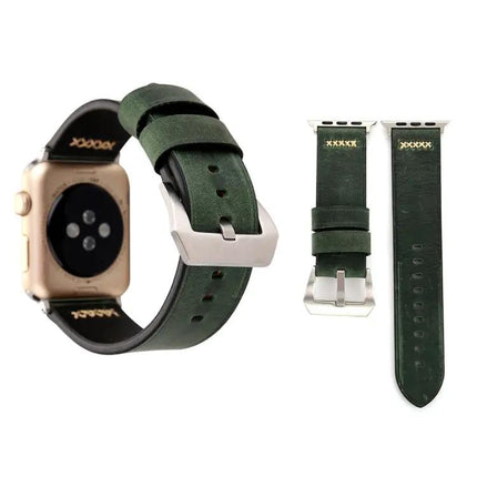 Retro XX Pattern Leather Band for Apple Watch 42-49mm