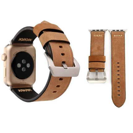 Retro XX Pattern Leather Band for Apple Watch 42-49mm