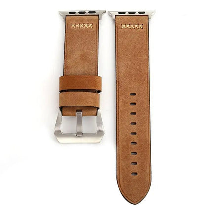 Retro XX Pattern Leather Band for Apple Watch 42-49mm