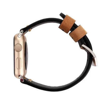 Retro XX Pattern Leather Band for Apple Watch 42-49mm