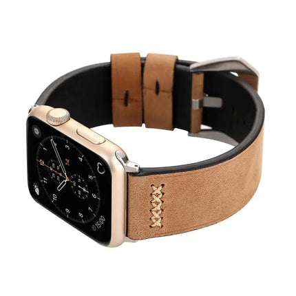 Retro XX Pattern Leather Band for Apple Watch 42-49mm