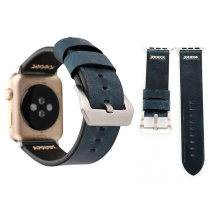 Retro XX Pattern Leather Band for Apple Watch 42-49mm