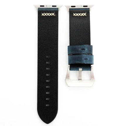 Retro XX Pattern Leather Band for Apple Watch 42-49mm