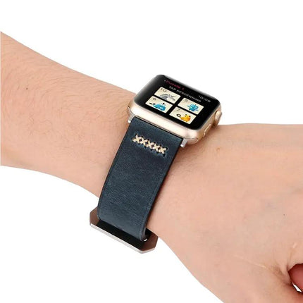 Retro XX Pattern Leather Band for Apple Watch 42-49mm