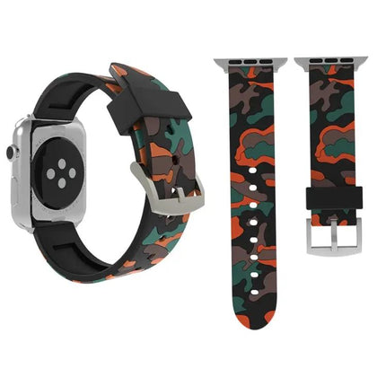 Camouflage Silicone Watch Band For Apple Watch 38mm