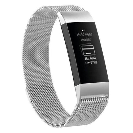 Stainless Steel Magnetic Watch Band Fitbit Charge 3 18mm