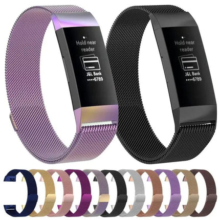 Stainless Steel Magnetic Watch Band Fitbit Charge 3 18mm