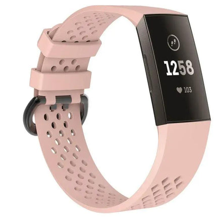 TPE Adjustable Watch Band Square Holes For Fitbit Charge 3