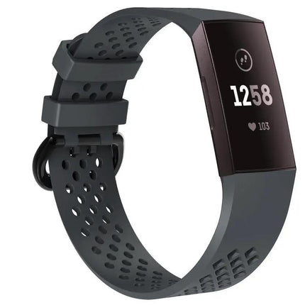 TPE Adjustable Watch Band Square Holes For Fitbit Charge 3