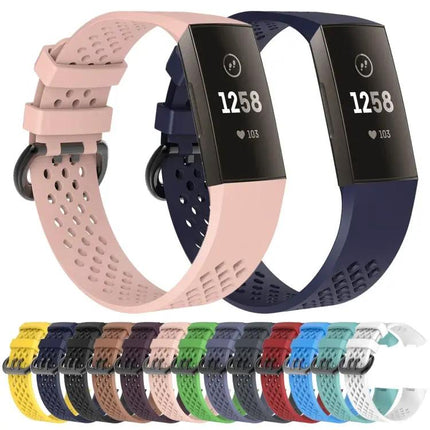 TPE Adjustable Watch Band Square Holes For Fitbit Charge 3
