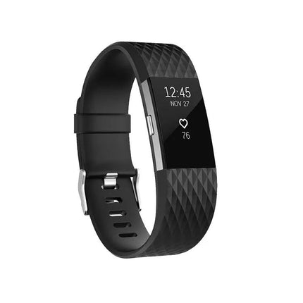 Diamond Pattern Elastomer Watch Band Fitbit Charge 2