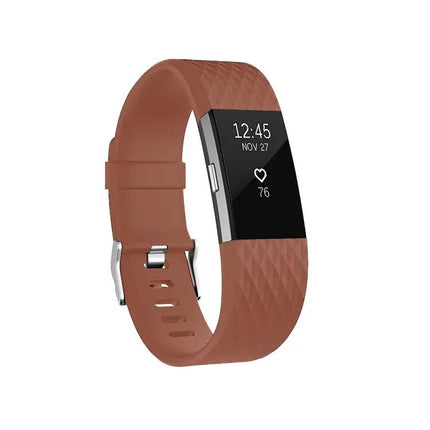 Diamond Pattern Elastomer Watch Band Fitbit Charge 2
