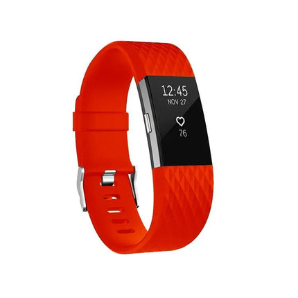Diamond Pattern Elastomer Watch Band Fitbit Charge 2