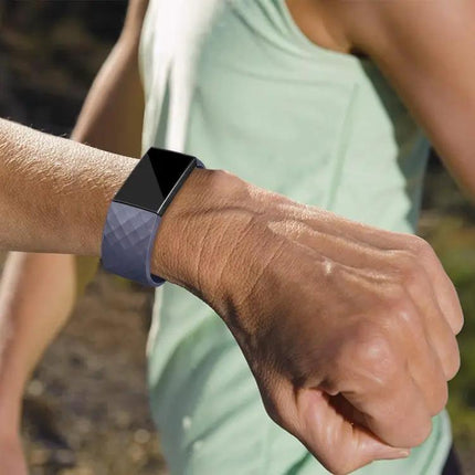 Diamond Pattern Elastomer Watch Band Fitbit Charge 2